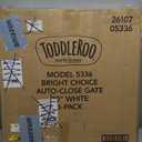 North States 5024129 30 x 29.75-40.5 in. Toddleroo White Metal Auto-Close Gate