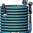 Garden Hose Water Hose 100ft Lightweight Flexible, Kink-Free Outdoor 3/4" Rustproof Metal Fittings, 10-Pattern 360° Rotating Spray Nozzle for Yard Lawn Car Wash