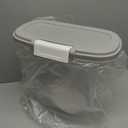 Gray White Rice Storage Container 15-20 Lbs, Tall Flour Container with Scoop + Cup - Slim Dry Food Storage Bin for Cereal, Sugar, Beans, Pet, Dog, Cat Food - Kitchen and Pantry Storage Organization