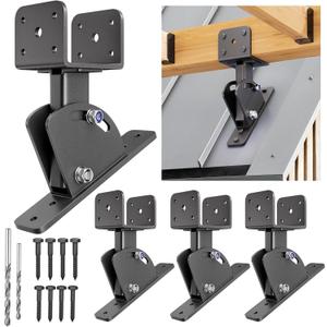 Pergola Brackets, Adjustable Angles Saddle Roof Riser Brackets for Patio Cover Stainless Steel Pergola Bracket Kit Patio Roof Riser Patio Kit (4Pack)