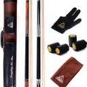 CUESOUL House Bar Pool Cue Sticks,Two Cue Sticks + 2x2 Pool Cue Case Hard