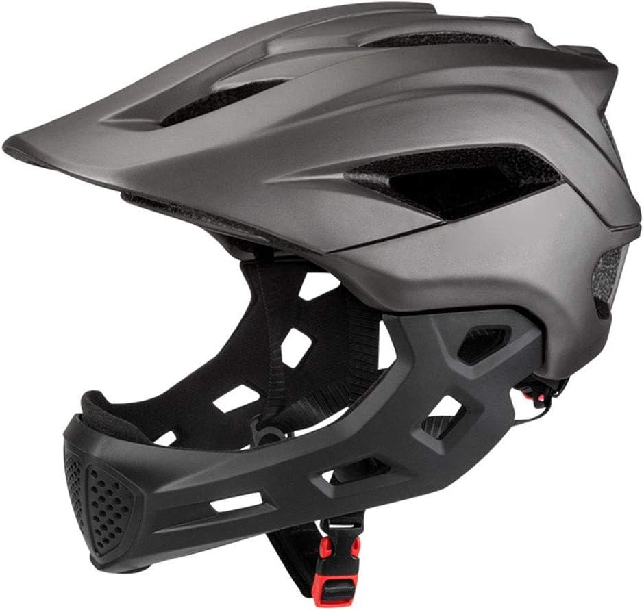 Children Full Face Helmet, Bicycle Helmet for Girls and Boys, Youth Kids Motocross Helmet Full Face Motorcycle Bike Mountain Bike Helmet, Cycling Helmet Full Face Helmet (gray)