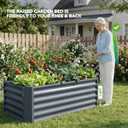 4×2×1.4ft Galvanized Raised Garden Bed Kit, Metal Planter Boxes Outdoor, High Raised Beds for Vegetables, Fruits, and Flowers - IronGrey, 4x2x1.4ft