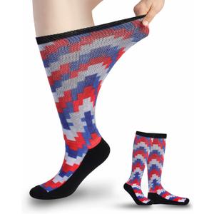 Diabetic Socks for Women & Men Extra Wide, Over The Calf Non Binding Lymphedema Neuropathy Swollen Feet for Women Men (Large, M-digital-1pair)