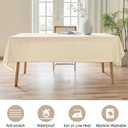 AUSSPVOCT Textured Tablecloth Rectangle 52x70 Water Resistant Spill-Proof Wipeable Cream Table Cloth Wrinkle Free Fabric Dining Table Cover for Spring Easter Party Farmhouse Kitchen Decor