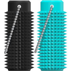Little Ouchies Fidget - Pocket-Sized Stim Keychain with Spiky Grippie Design, Anxiety & Stress Relief Sensory Toy for Adults, Unique Gifts for Friends & Family (Ice Blue and Black)