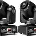 U`King Stage Lights Moving Head Lights 8 Gobos 8 Colors 11 Channels 25W Spotlights DMX 512 with Sound Activated for Wedding DJ Party Stage Lighting 2PCS