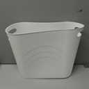 rejomiik Small Trash Can, 3.5 Gallon Slim Garbage Can Plastic Waste Basket with Handles Container Bin for Narrow Spaces Bathroom, Bedroom, Kitchen, Office at Home, White
