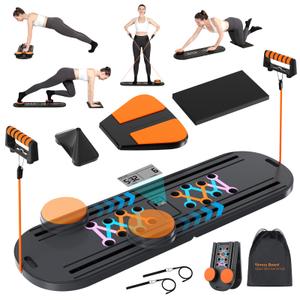 Pilates Board - Pilates Reformer Set, Portable and Foldable Pilates Board for Home Workout, Multifunctional Pilates Board for Women, Pilates Reformer Machine for Home Exercise
