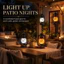 Rechargeable LED Lanterns 4 Pack, USB Charging Vintage Bronze Camping Lamps with Flickering Flame, Remote Control 4 Modes Hanging Lights for Patio Garden Porch Backyard Indoor Outdoor Halloween Decor