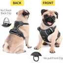 HEELE Dog Harness, No Pull Adjustable Padded Reflective Harness for Dogs with Handle for Walking Training, Black, M