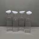 GUSTO [50 oz - 4 Pack] Plastic Carafe with Lid, Large Capacity Square Base - Clear Pitcher with Flip Top Lid, Easy-Pour Spout Juice Containers with Lids, Hand Wash Only - Perfect for Mimosa Bar