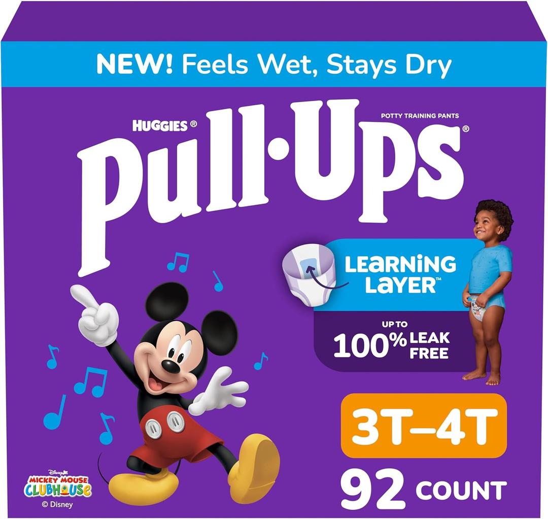 Pull-Ups Boys' Potty Training Pants, Size 3T-4T Training Underwear (32-40 lbs), 92 Count