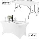 Spandex Table Cover for 4FT or 6ft or 8ft Table Universal Fitted Stretch Tablecloth for Party, Banquet, Wedding and Events-White