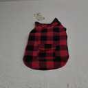 ASENKU Dog Winter Coat, Fleece Doggie Jacket Plaid Reversible Vest Waterproof Windproof Cold Weather Clothes for Small Medium Large Dogs(Red, M)