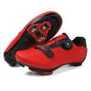 Cycling Shoes, Unisex Delta Cleats Compatible, Indoor Peloton and Outdoor Road Bike Shoes for Men and Women, Red, Size 45