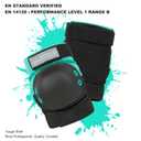 Dark Lightning Kids/Junior/Youth Knee Pads Elbow Pads Wrist Guards 3 in 1 Protective Gear, for Skateboard,Roller Skate,Inline,Cycling,MTB Bike,Scooter(Green,M)