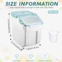 Sunnyray 4 Pcs 33 Lbs Blue Rice Flour Storage Bins with Wheels