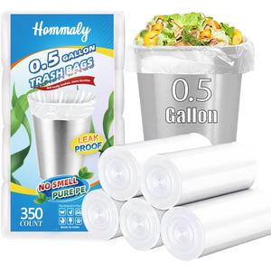 0.5 Gallon 350 pcs Mini Clear Trash Bags, Tiny Strong Garbage Bags,Small Plastic Bags for Desktop Trash Bin, Tiny Bathroom Trash Can Bin Liners,Mini Bags for Waste Basket Liner,Fit 2 Liters-Clear