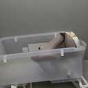 Collapsible Baby Bathtub with Stand - Large Capacity Baby Bath Tub with Thermometer & Soft Cushion | Portable Travel Newborn Infant Bathtub | Foldable Toddler Bathtub for Baby 0 to 36 Months