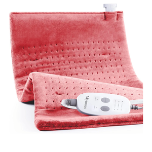 Massaging Weighted Heating Pad for Back Pain Relief,Heating Pads for Neck, Shoulder,Cramp,Portable Heated Pad with 3 Heat Settings & 6 Massage,18 Relaxing Combinations,Auto Off,20"*24",Grapefruit Red