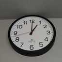 AKCISOT Atomic 12 Inch Wall Clock Analog Clocks for Indoor Kitchen, Battery Operated Clock for Bedroom Office Classroom Living Room (Black)