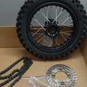 12'' Rear Wheel 80/100-12 3.00-12 Dirt Bike Tire and Inner Tube Assembly for 110cc 125cc SSR SR125 CX65 TaoTao DB14 Coolster QG-214 with Brake Rotor 428 41T Chain Sprocket