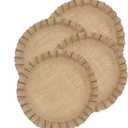 Handmade Round Table Placemats - Vintage Mats for Parties, Dining Table, Coasters - Decorative Placemats - 100% Jute Natural Fibers - Pack of 4-14 Diameter - Natural Jute  The Home Talk Store