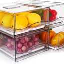 4Pack Fridge Organizer, Stackable Refrigerator Organizer Bins, 
Capacity	3.48 gallons