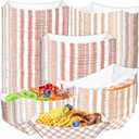 MotBach 180 Pack Checkered 1Lb Paper Food Boat Trays Disposable Paper Boat Plates Containers, Colored Kraft Food Serving Tray Boats Bowls for Snack Fries BBQ Popcorn Sandwich HotDog Dessert Taco Nacho