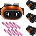 Pack of 4 PTA1015, S-524, S524, 6S1047 9005 9006 Bulbs Combo Connector Wiring Harness Pigtail Plug Wire 9005/Hb3 9006/Hb4 Halogen Fog Light Bulbs