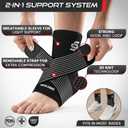 Sleeve Stars Ankle Brace for Women & Men, Ankle Wrap for Sprained Ankle, Compression Sleeve for Plantar Fasciitis Relief, Easy Customizable Support: w/Removable Strap (Single/L:12"-13"/Black)