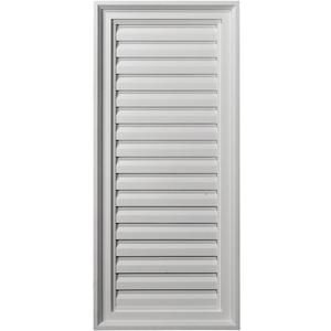 Ekena Millwork 16"W x 32"H Rectangle Urethane Gable Vent Louver, Functional