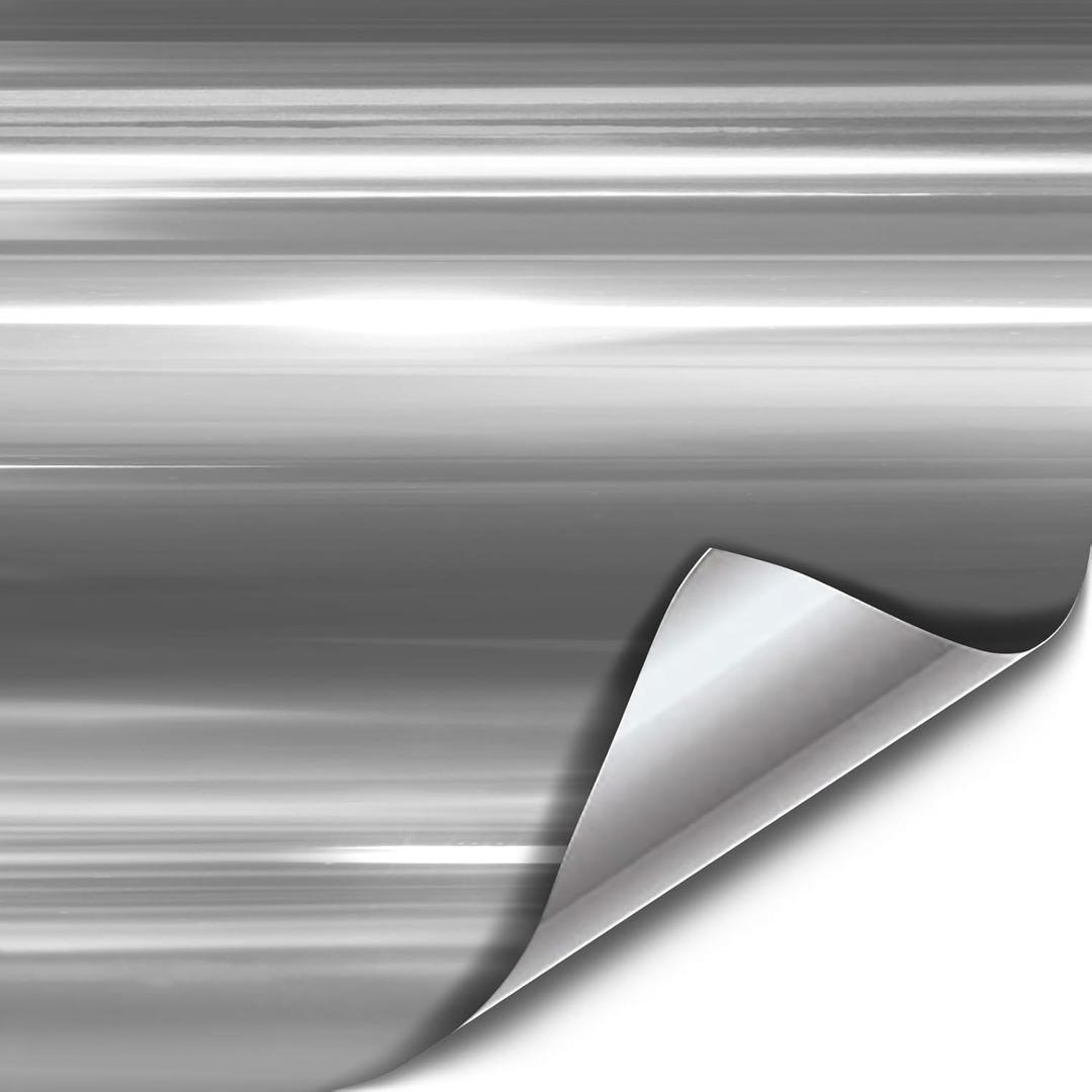VViViD Gloss Chrome Silver Vinyl Wrap Adhesive Film Roll Air Release DIY Sheet (3ft x 5ft)