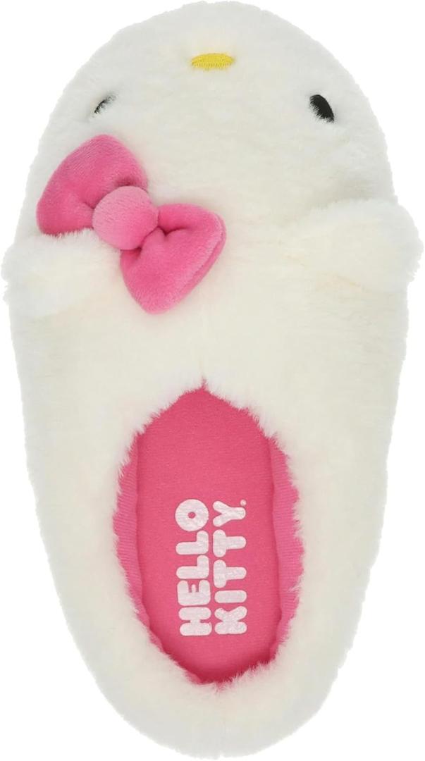 Hello Kitty & Friends Womens Slippers Fuzzy Soft House Shoes Adult (White, US Footwear Size System, Adult, Men, Numeric Range, Medium, 7, 8) (M)