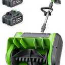 DEGGE Electric Cordless Snow Shovel, 2X 3.0Ah/ 21V/ 12-Inch Battery Snow Blower with Directional Plate & Adjustable Front Handle, Snow Removal for Driveway Sidewalk, Steps, Patio (Charger Included)