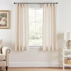 jinchan Linen Blend Closet Curtains 63 Inches Length 2 Panels for Bedroom Bathroom, Natural Farmhouse Country Cottage Core Style 38 Inches Wide Drapes with Rod Pocket Back Tab (38W x 63L, Ecru) jinchan Linen Blend Closet Curtains 63 Inches Length 2 Panels for Bedroom Bathroom, Natural Farmhouse Country Cottage Core Style 38 Inches Wide Drapes with Rod Pocket Back Tab (38W x 63L, Ecru)