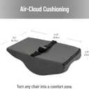 Mind Reader Lumbar Support Cushion for Office Chair and Car Seat, Memory Foam and Cooling Gel Core, Air-Cloud Technology, 15.5" L x 3.75" W x 14.25" H, Black, Back Rest