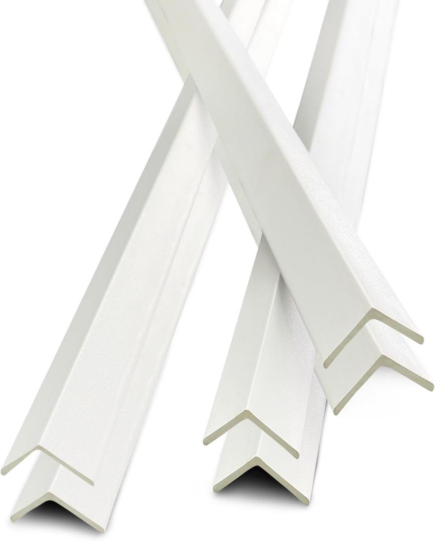 6Pcs 48" Wall Corner Protector,Pre-Cut Wall Corner Protector Guard Protection,Wood Grain Corner Trim for Door,Window Frames,Wooden Wall Edges(6Pcs-White)