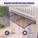 Awning for Door Entrance, 40x80 Inch Awnings for Patio, Durable Polycarbonate Window Awnings Exterior, UV Rain Snow Protection Canopy for House, Porch, Patio, Deck