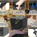 Square Gas Fire Pit Cover 32 x 32 x 25 Inch, Waterproof & 600D Heavy Duty Fire Table Cover for 28x28, 30x30, 32x32 Inch Patio Tall Propane Firepits