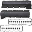 MITZONE Left and Right Side Valve Covers with Gaskte and Bolts Compatible with 2001-2007 Dodge Ram 1500 Durango Dakot Jeep Commander Grand Cherokee 4.7L V8 Replace 53021828AA 53021829AD
