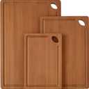 Carbonized Bamboo Cutting Board, Wood Cutting Boards for Kitchen with Juice Grooves, Reversible Charcuterie & Chopping Boards for Meat, Vegetables and Fruits Ideal Housewarming Gifts