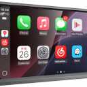 [Improved] 7'' Double Din Car Stereo with Upgraded Wireless Apple Carplay for IOS26 / Android Auto, 240W High Power with EQ, Bluetooth, RDS/FM/AM Touchscreen Radio, USB Type-C/AUX/TF, Backup Camera