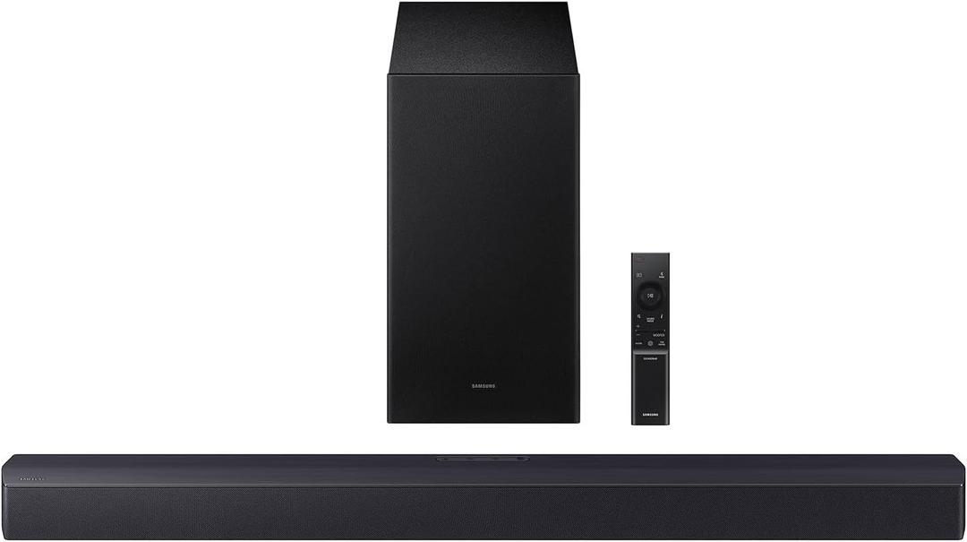 Samsung B-Series Soundbar HW-B550F 2.1 ch DTS Virtual:X Soundbar with Subwoofer (2025 Model) Voice Enhance Mode, Bass Boost, Adaptive Sound