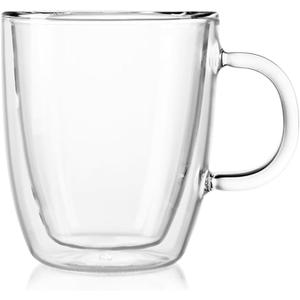 Bodum 10oz Bistro Double Wall Insulated Mug, High-Heat Borosilicate Glass, Clear