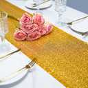 12x108 inch Gold Sequin Table Runner Sparkly Glitter Table Linens 6 Packs for Party Decorations Wedding Birthday Baby Shower Engagement Anniversary
