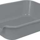 1 Pack of Extra Large Cat Litter Box (ABS Material), Low Entry Senior Litter Pen for Geriatric Kitty Big Cats, Jumbo Pet Safe Litter Boxes Tray for Indoor Pets Potty (Gray, 20" L x 15.5" W)