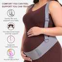 Belly Bands for Pregnant Women, Pregnancy Belly Band with Adjustable Support Brace Straps, Maternity Belt for Back, Abdomen and Waist (Gray,S)
