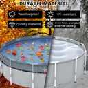 21FT Round Pool Leaf Net Cover for Above Ground Pool Autumn Mesh Pool Net Covers with Metal Cable Winch for Leaves Branches Protection (Black, 21FT)